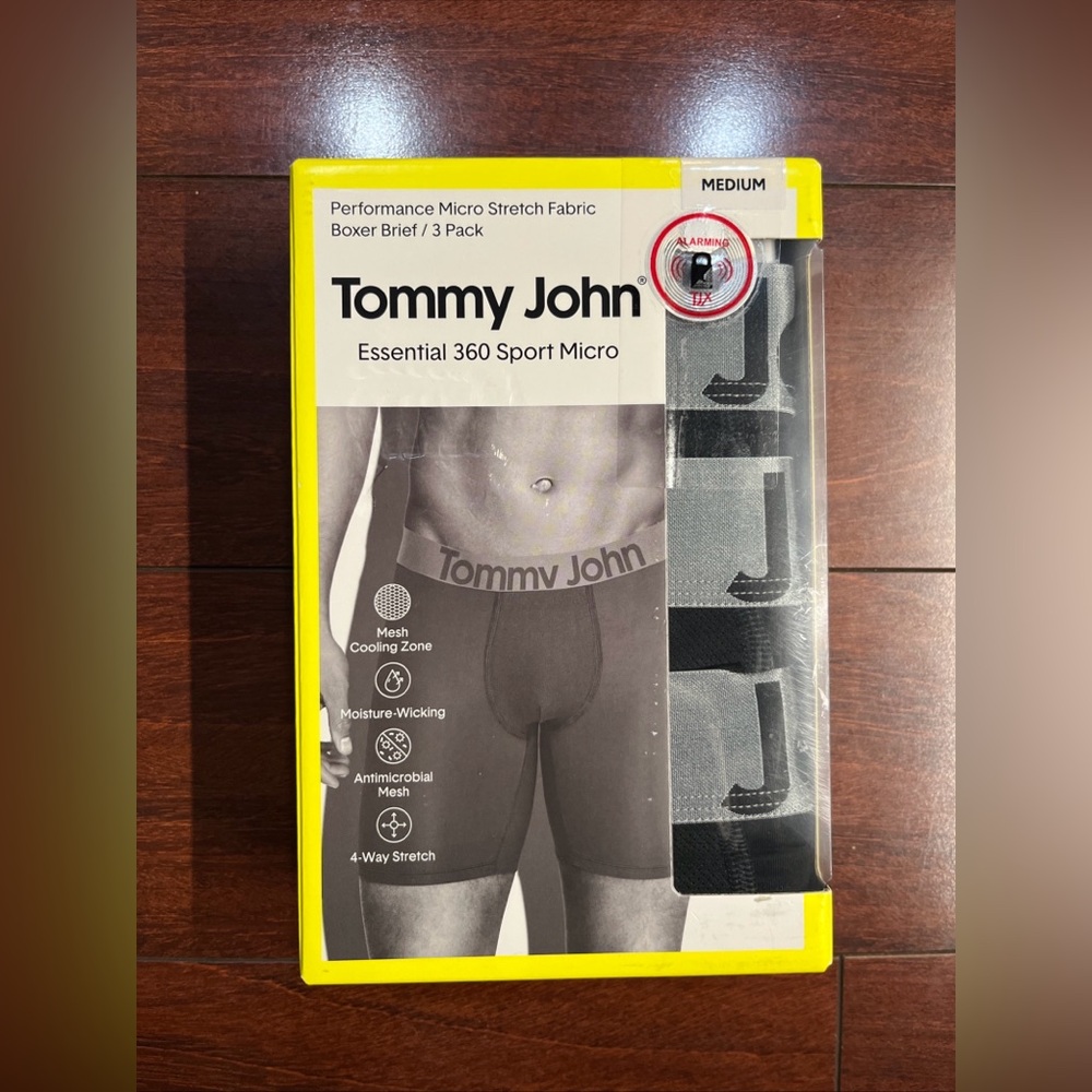 SEALED 3-Pack Tommy John Essential 360 Sport Micro Boxer Briefs Mens Medium New